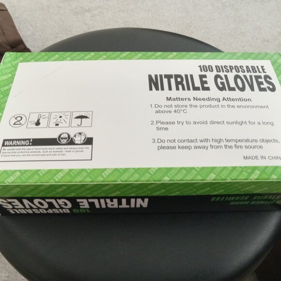 DURABLE NEW nitrile gloves large black 100 count MEDIUM - Picture 3 of 4